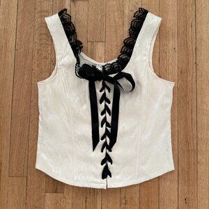 Frederick's of Hollywood Black and White Lace Corset
